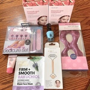 𝅺Spa Day Self Care Manicure Pedicure Eye Face Mask Bundle Beauty Lot New